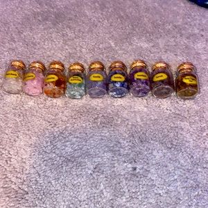 Small crystals in a bottle